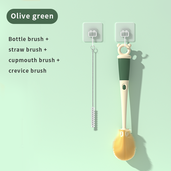 Casabella 4-in-1 Multi-Purpose Bendable SiliconeCleaning Brush, wine-glass Bendy Brush, Tumblerbottles Brush, Baby bottles Brush, Coffee mugsBrush,and more-Non-toxic, odorless, and heat-resistant,Extended Handle Version