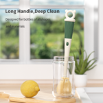 Casabella 4-in-1 Multi-Purpose Bendable SiliconeCleaning Brush, wine-glass Bendy Brush, Tumblerbottles Brush, Baby bottles Brush, Coffee mugsBrush,and more-Non-toxic, odorless, and heat-resistant,Extended Handle Version