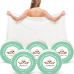 Casabella Reusable & Disposable Compressed Bath Towels 55 x 27 inch – Large Cotton Towels for Travel, Camping, Beach, Hiking, Swimming, AirBNB – Portable Towel Tablets, 5 Pack / 10 Pack