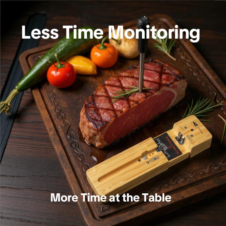Probe Plus Bluetooth Wireless Meat Thermometer Digital for BBQ Grill Oven Smoker Air Fryer Kitchen FDA Certified Food Safe Rechargeable Eco Friendly Multi-Probe Management Real Time Smartphone Monitoring High Precision Measurement Stainless Steel Probes