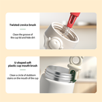 Casabella 4-in-1 Multi-Purpose Bendable SiliconeCleaning Brush, wine-glass Bendy Brush, Tumblerbottles Brush, Baby bottles Brush, Coffee mugsBrush,and more-Non-toxic, odorless, and heat-resistant,Extended Handle Version