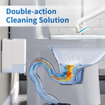 Casabella Disposable and Flusheable Toilet Brush Wand Cleaning System, Powerful Stain & Odor Removal, Flushable & Non-Clogging, Includes 1 Handle, 1 Storage Caddy, 1 Hook, 12 Refill Heads with Fresh Scent