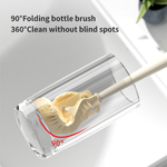 Casabella 4-in-1 Multi-Purpose Bendable SiliconeCleaning Brush, wine-glass Bendy Brush, Tumblerbottles Brush, Baby bottles Brush, Coffee mugsBrush,and more-Non-toxic, odorless, and heat-resistant,Extended Handle Version