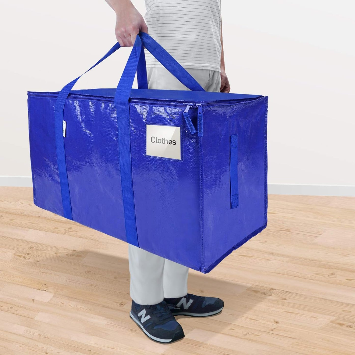 CasaBella 24 Gallon Extra Large Heavy Duty Foldable Moving Bags With Carrying Handles, Zippers and Tag Pocket, Outdoor Camping, water proof Organiser