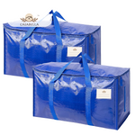 CasaBella 24 Gallon Extra Large Heavy Duty Foldable Moving Bags With Carrying Handles, Zippers and Tag Pocket, Outdoor Camping, water proof Organiser