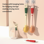 Casabella 4-in-1 Multi-Purpose Bendable SiliconeCleaning Brush, wine-glass Bendy Brush, Tumblerbottles Brush, Baby bottles Brush, Coffee mugsBrush,and more-Non-toxic, odorless, and heat-resistant,Extended Handle Version