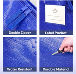 CasaBella 24 Gallon Extra Large Heavy Duty Foldable Moving Bags With Carrying Handles, Zippers and Tag Pocket, Outdoor Camping, water proof Organiser