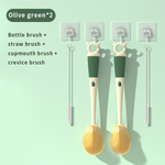 Casabella 4-in-1 Multi-Purpose Bendable SiliconeCleaning Brush, wine-glass Bendy Brush, Tumblerbottles Brush, Baby bottles Brush, Coffee mugsBrush,and more-Non-toxic, odorless, and heat-resistant,Extended Handle Version