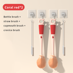 Casabella 4-in-1 Multi-Purpose Bendable SiliconeCleaning Brush, wine-glass Bendy Brush, Tumblerbottles Brush, Baby bottles Brush, Coffee mugsBrush,and more-Non-toxic, odorless, and heat-resistant,Extended Handle Version