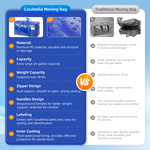 CasaBella 24 Gallon Extra Large Heavy Duty Foldable Moving Bags With Carrying Handles, Zippers and Tag Pocket, Outdoor Camping, water proof Organiser