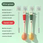 Casabella 4-in-1 Multi-Purpose Bendable SiliconeCleaning Brush, wine-glass Bendy Brush, Tumblerbottles Brush, Baby bottles Brush, Coffee mugsBrush,and more-Non-toxic, odorless, and heat-resistant,Extended Handle Version